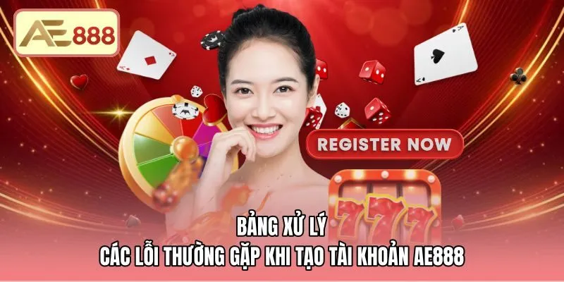 Bảng hướng dẫn giải quyết sự cố khi đăng ký AE888